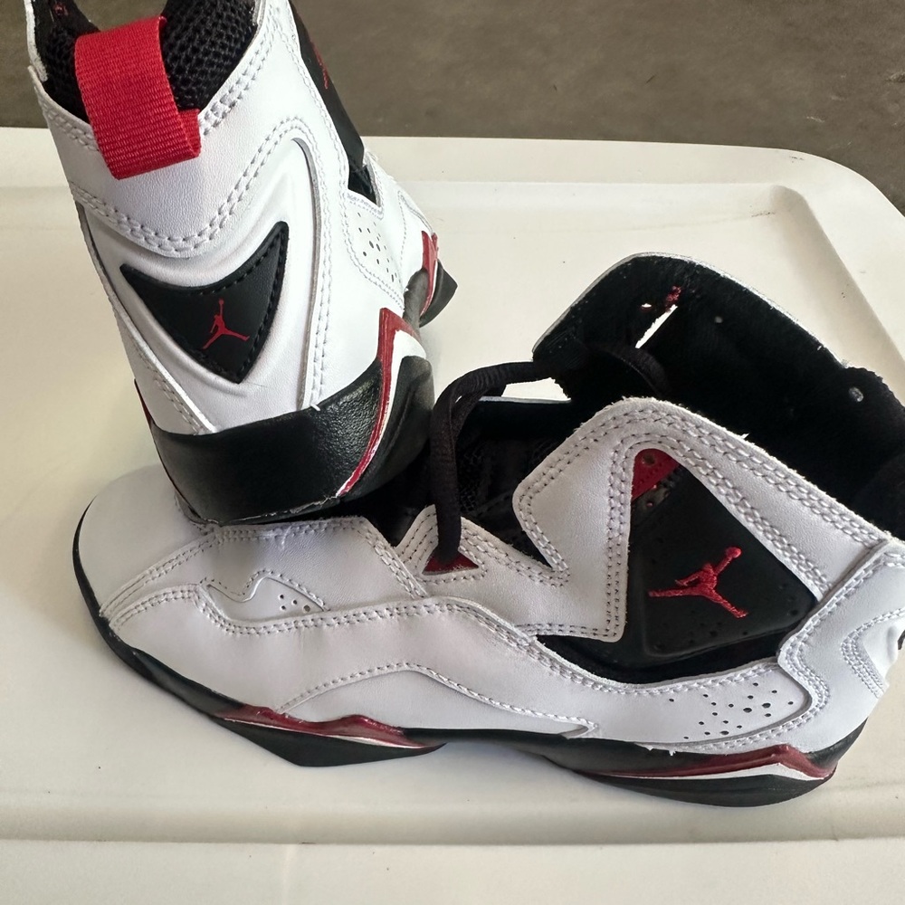 Jordan Kids White, Black & Red High-Top Sneakers size 4